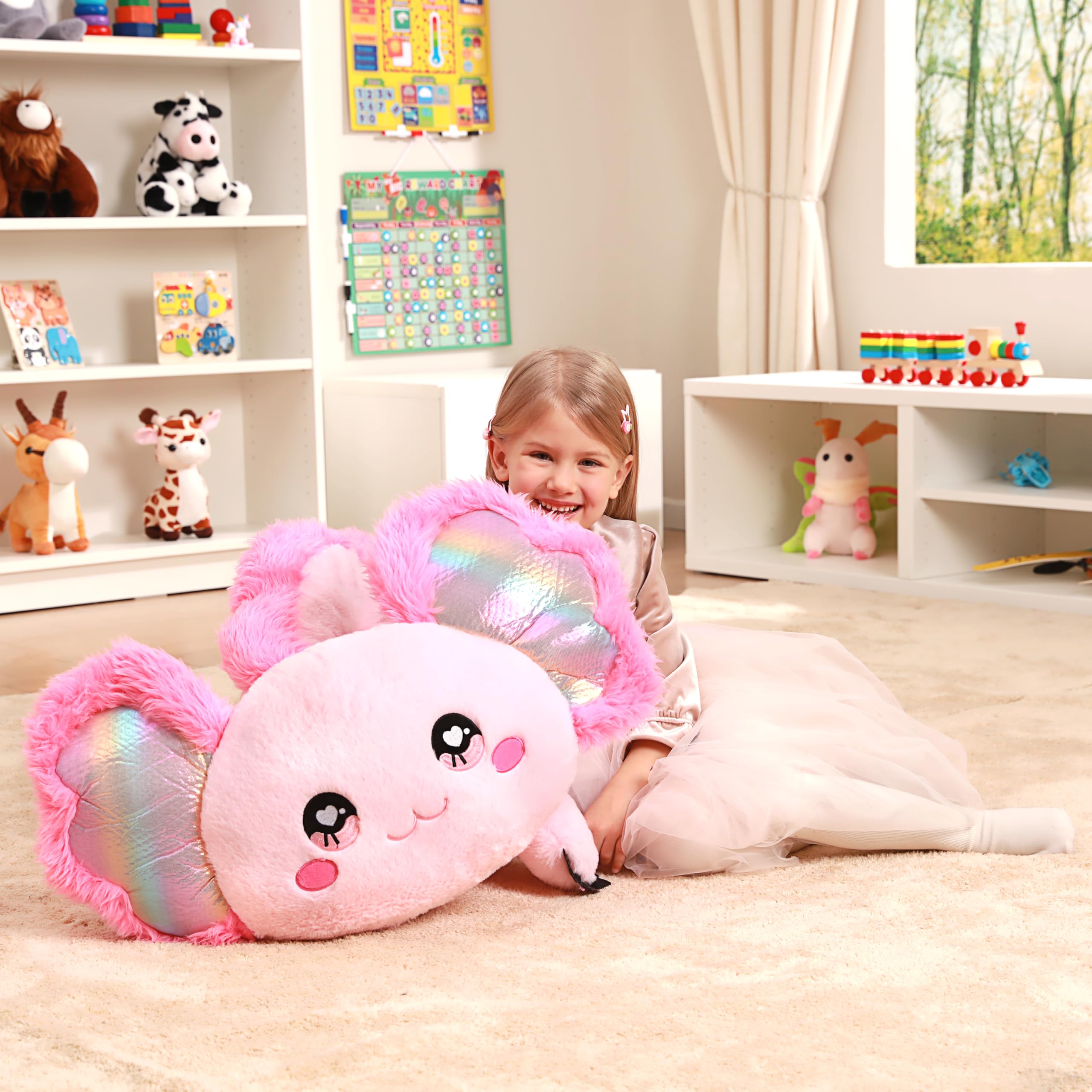 ぬいぐるみ✽アートドール✽手足可動ぴっぴちゃん✽超特大サイズ Amazon.com: IKASA Giant Axolotl Stuffed Animal Plush Toy,Large Big